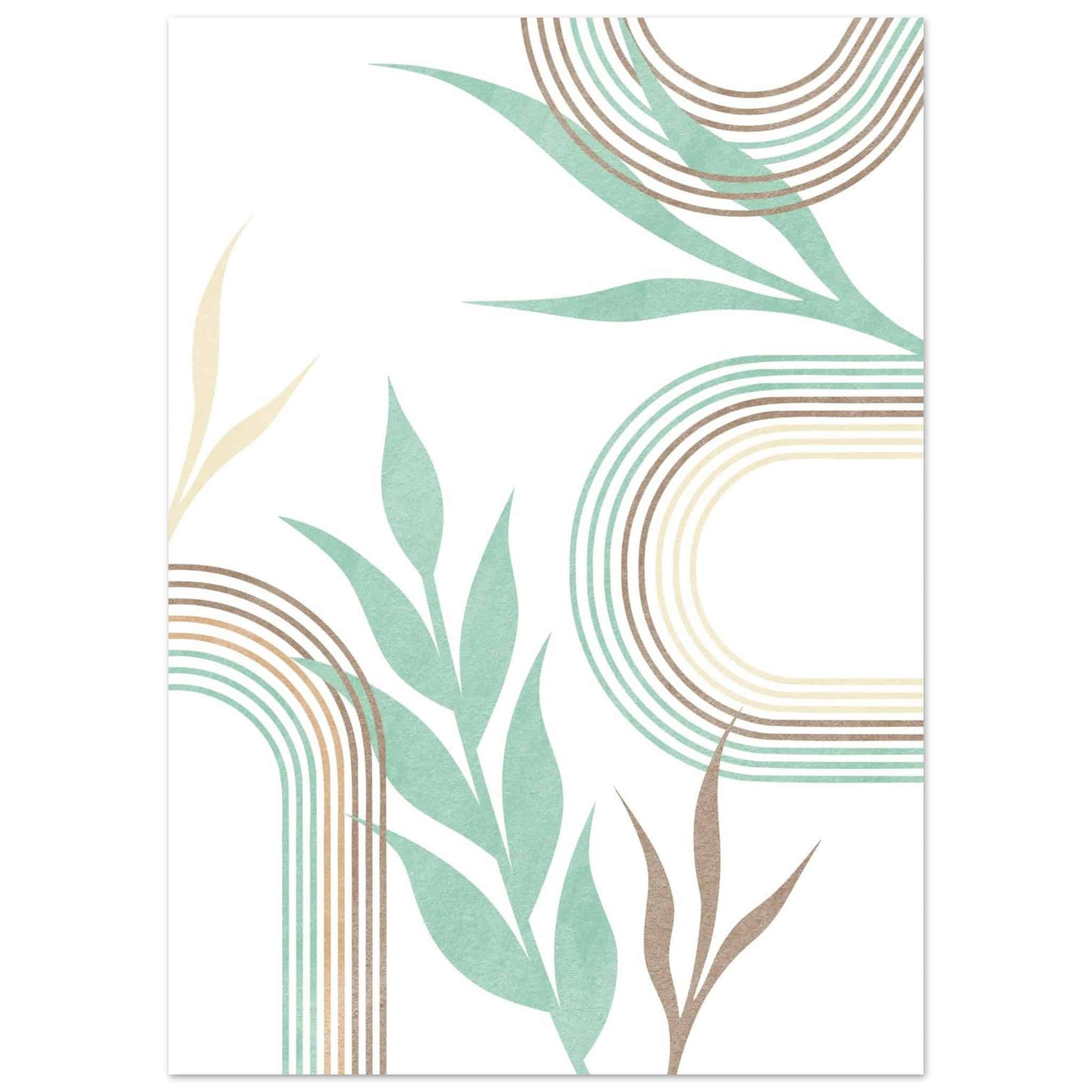 Artfulprints Poster Boho – Mint leaves - 50x70 cm - Groen