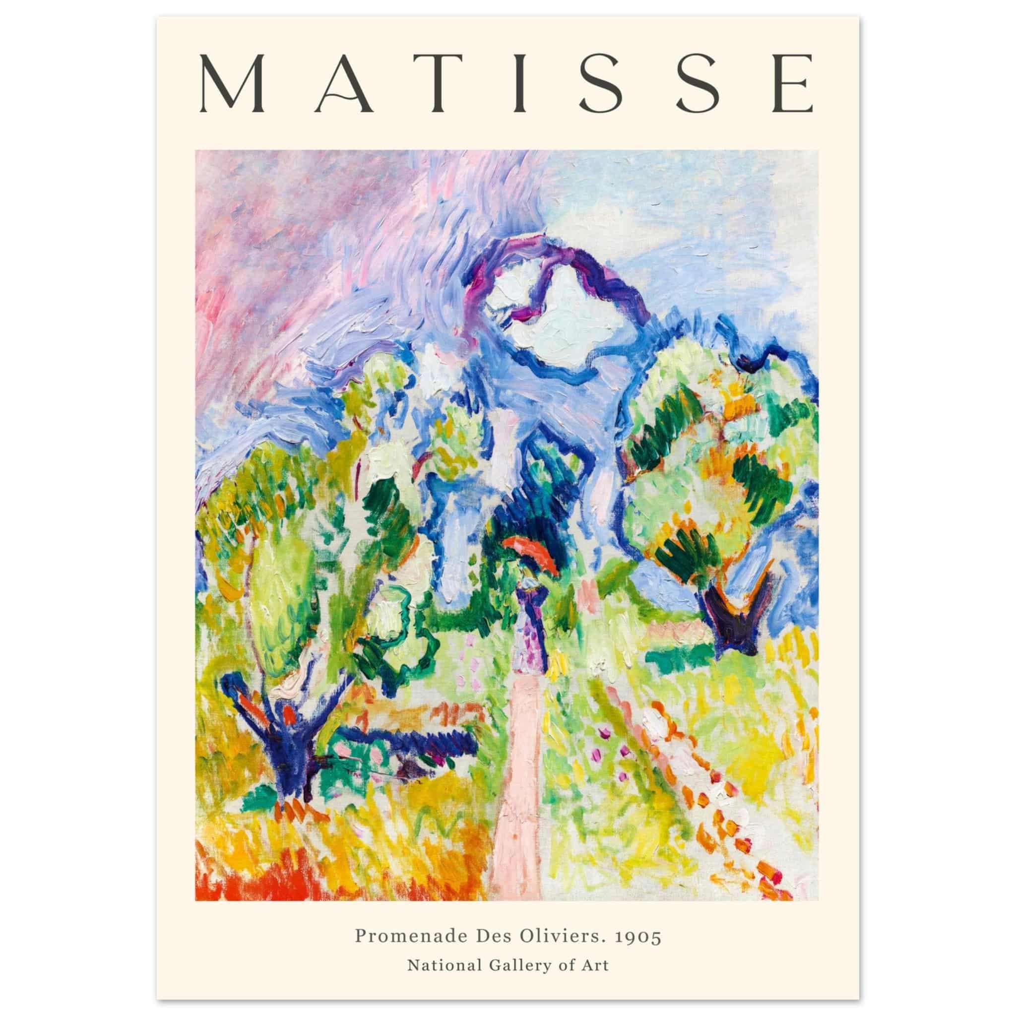 Artfulprints Poster Matisse - Promenade des oliviers 1905 - 50x70 cm -