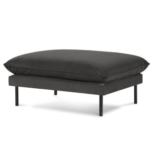 Cosmopolitan Design Poef Vienna flueel, donkergrijs – 73x93x43cm Cosmopolitan Design Poef Vienna flueel, donkergrijs – 73x93x43cm