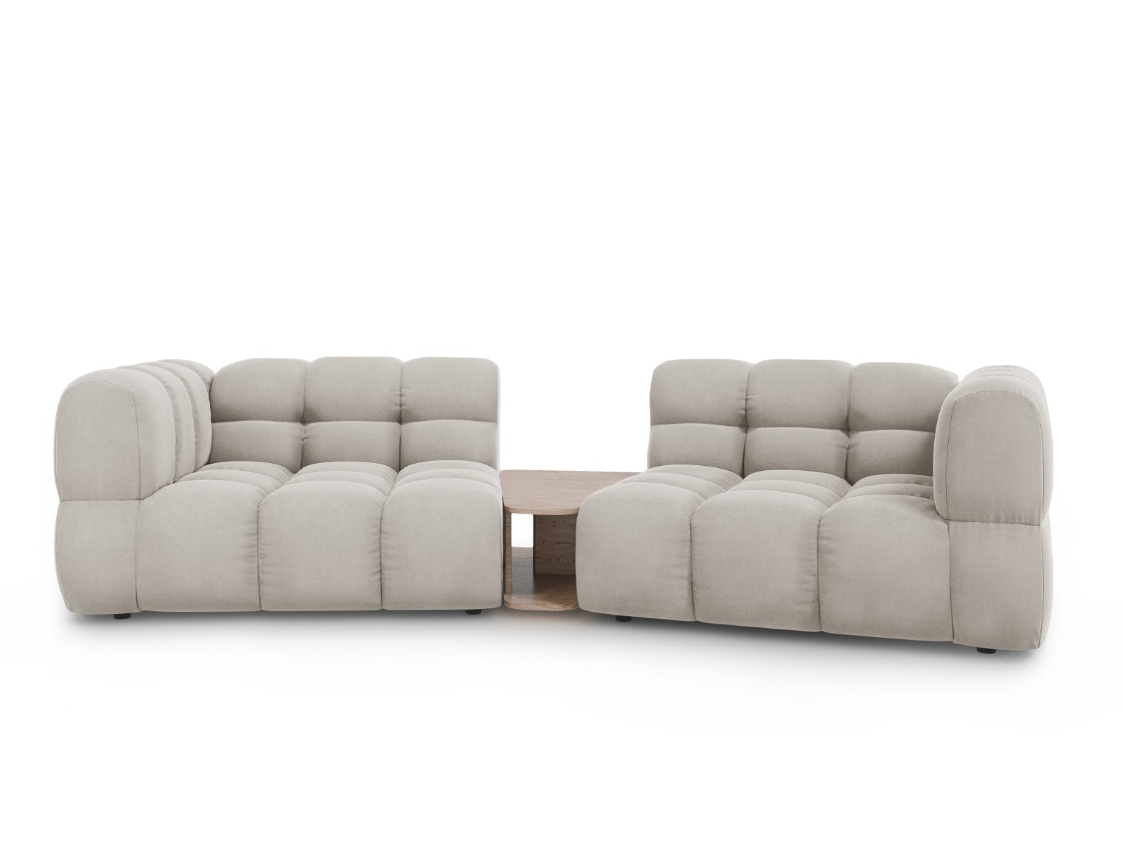 Cosmopolitan Design Modulaire bank Sky 2-zits, flueel, lichtbeige - 14