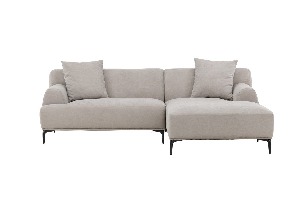 BRAM Bank Mik - Zits Bank met Chaise Lounge Rechts - Grijs
