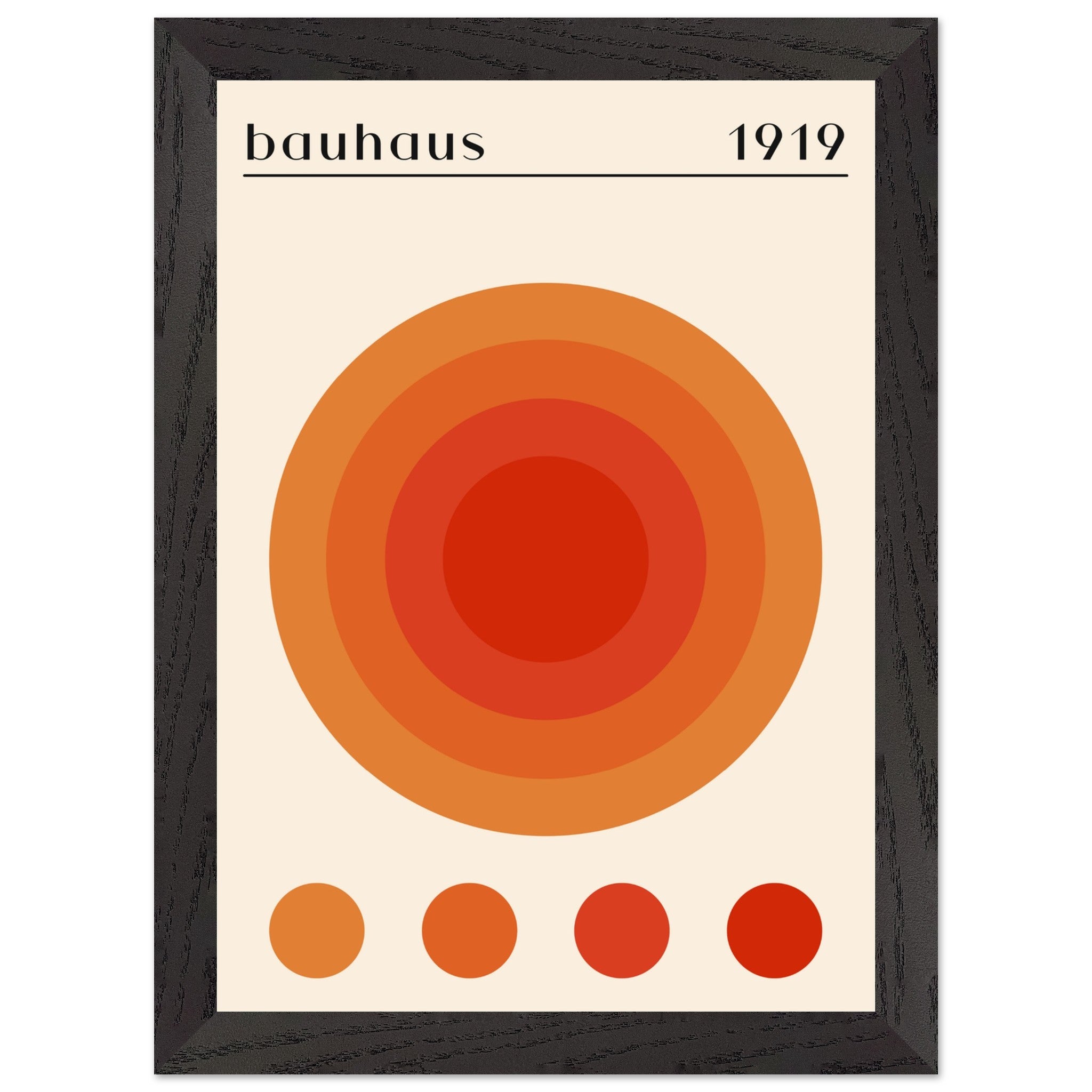 Artfulprints Poster met Lijst Bauhaus - Orange dot - A4 21x29.7 cm - O