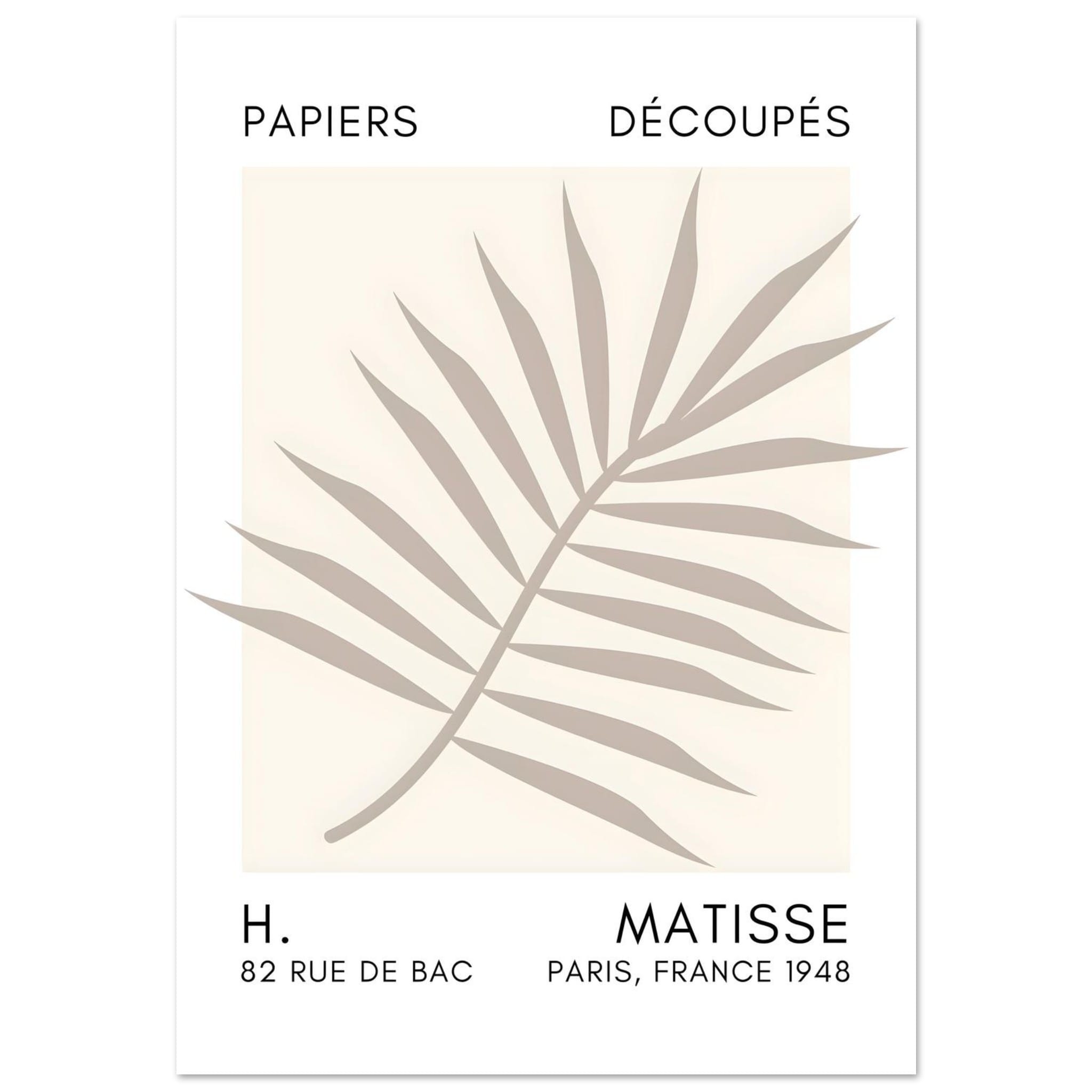 Artfulprints Poster Matisse – Floral reef grey - 70x100 cm - Grijs