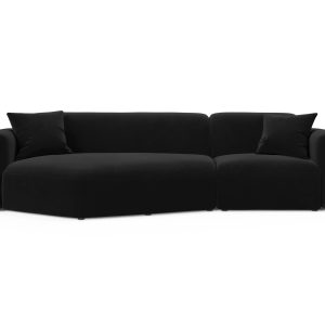 Cosmopolitan Design Modulaire hoekbank links Strino 3-zits, flueel zwa Cosmopolitan Design Modulaire hoekbank links Strino 3-zits, flueel zwa