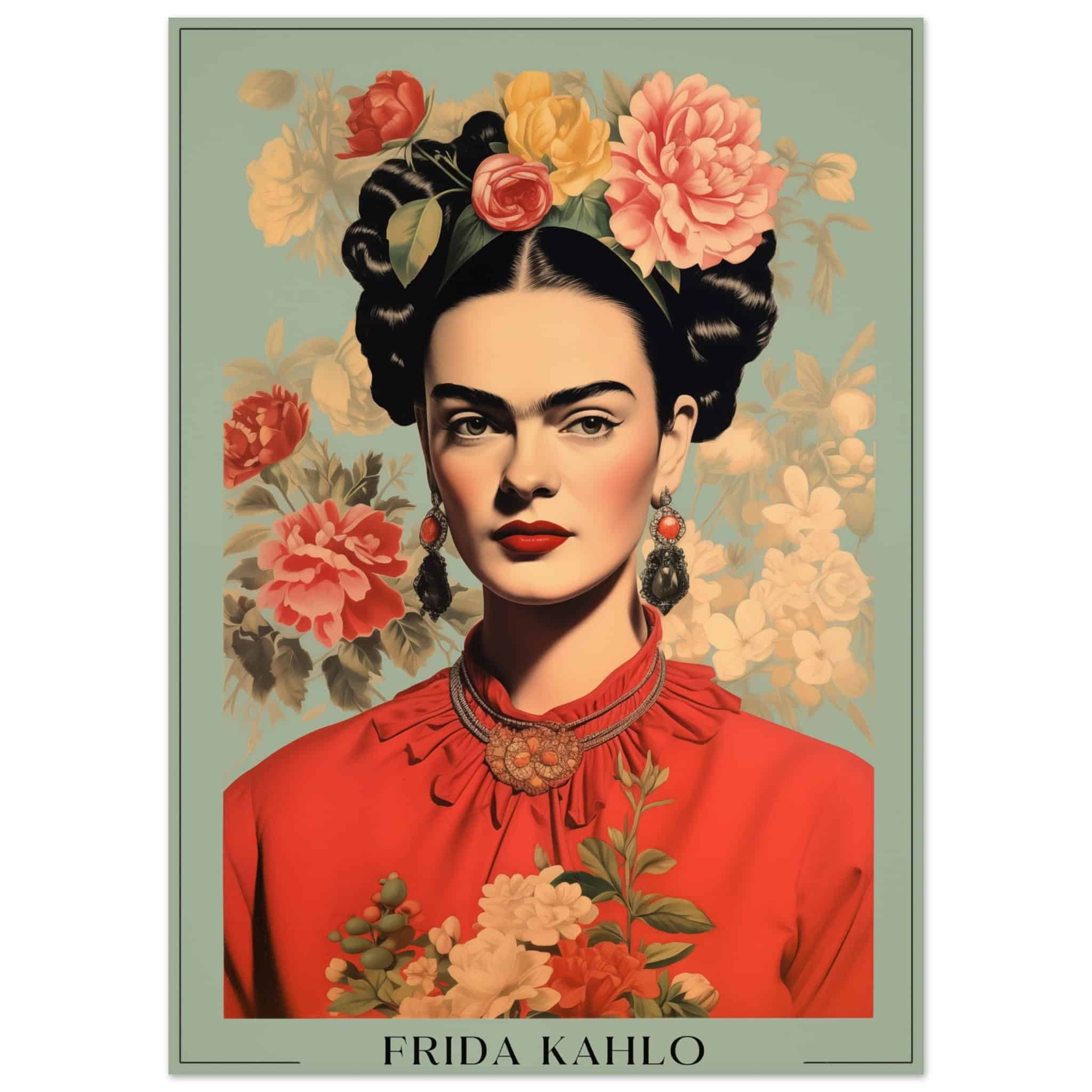Artfulprints Poster Frida Kahlo - Botanical portrait - 50x70 cm - Meer