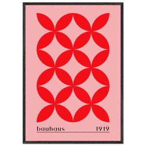 Artfulprints Poster met Lijst Bauhaus – 1919 – 70×100 cm – Rood