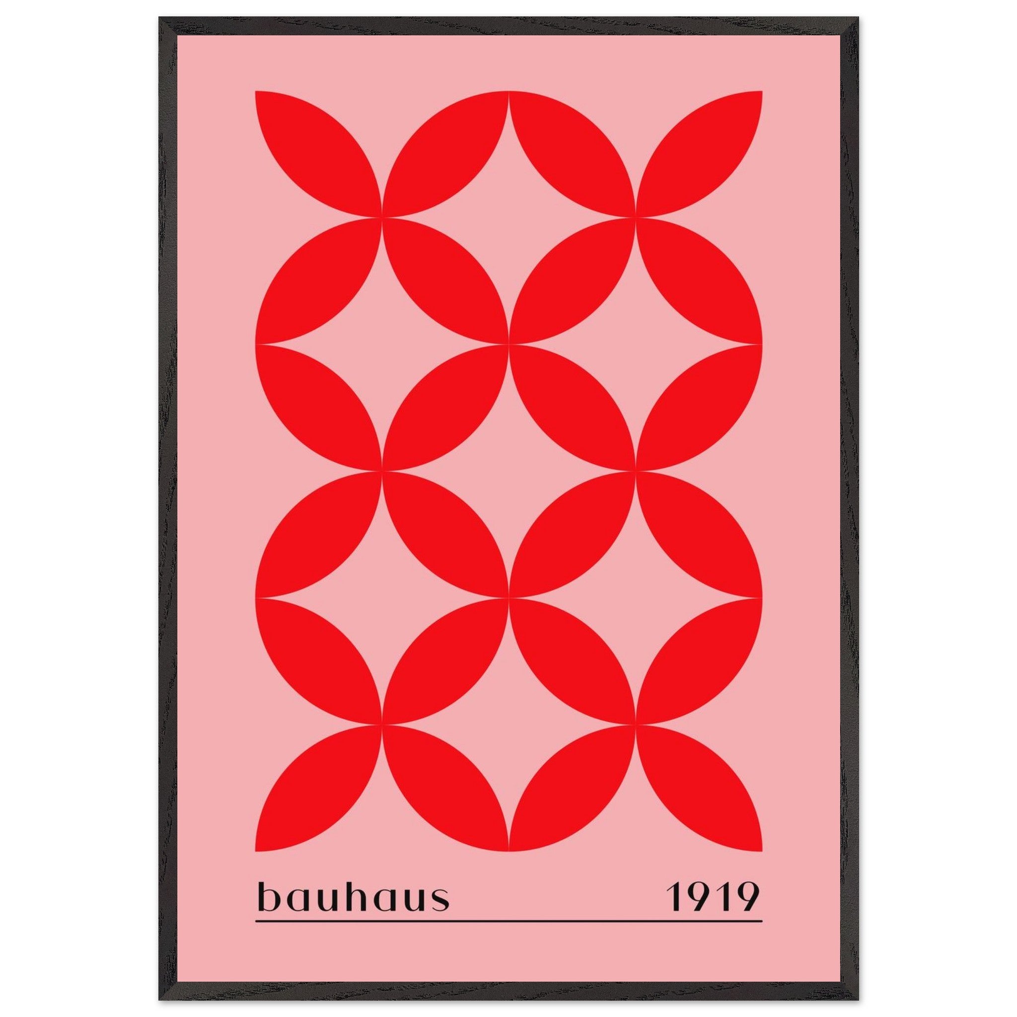 Artfulprints Poster met Lijst Bauhaus - 1919 - 70x100 cm - Rood