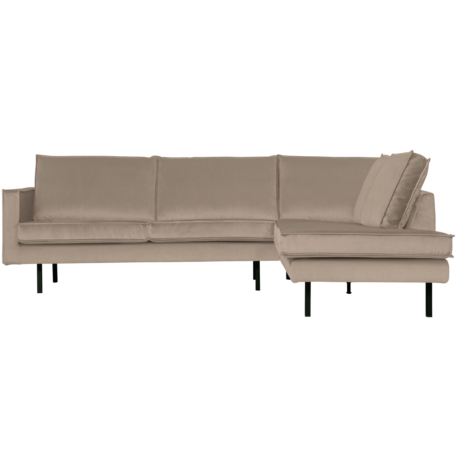 WOOOD hoekbank rechts Rodeo - Velvet - Khaki - 85x266x86/213