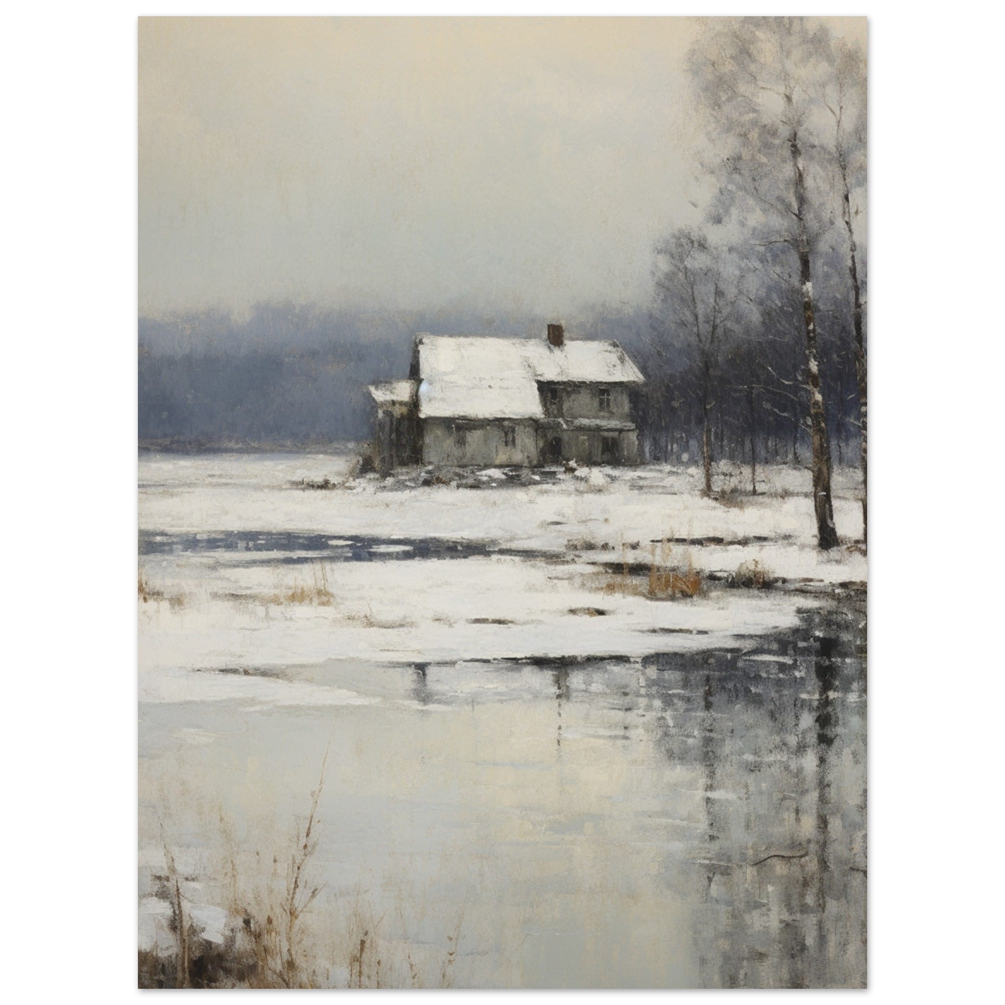 Artfulprints Ice lake poster 30x40 cm