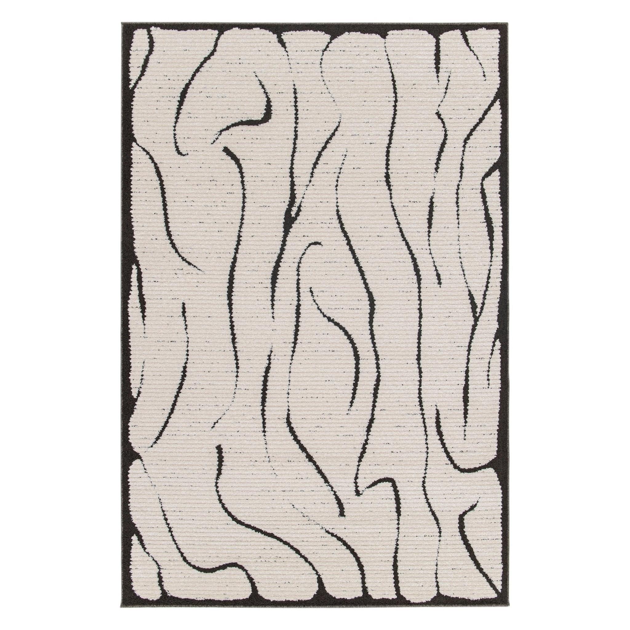 AFK Living vloerkleed Mirage - reliëfeffect - zwart - 200 x 290 cm