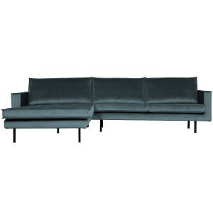 WOOOD chaise longue links Rodeo – Velvet – Teal – 85x300x86/155 WOOOD chaise longue links Rodeo – Velvet – Teal – 85x300x86/155