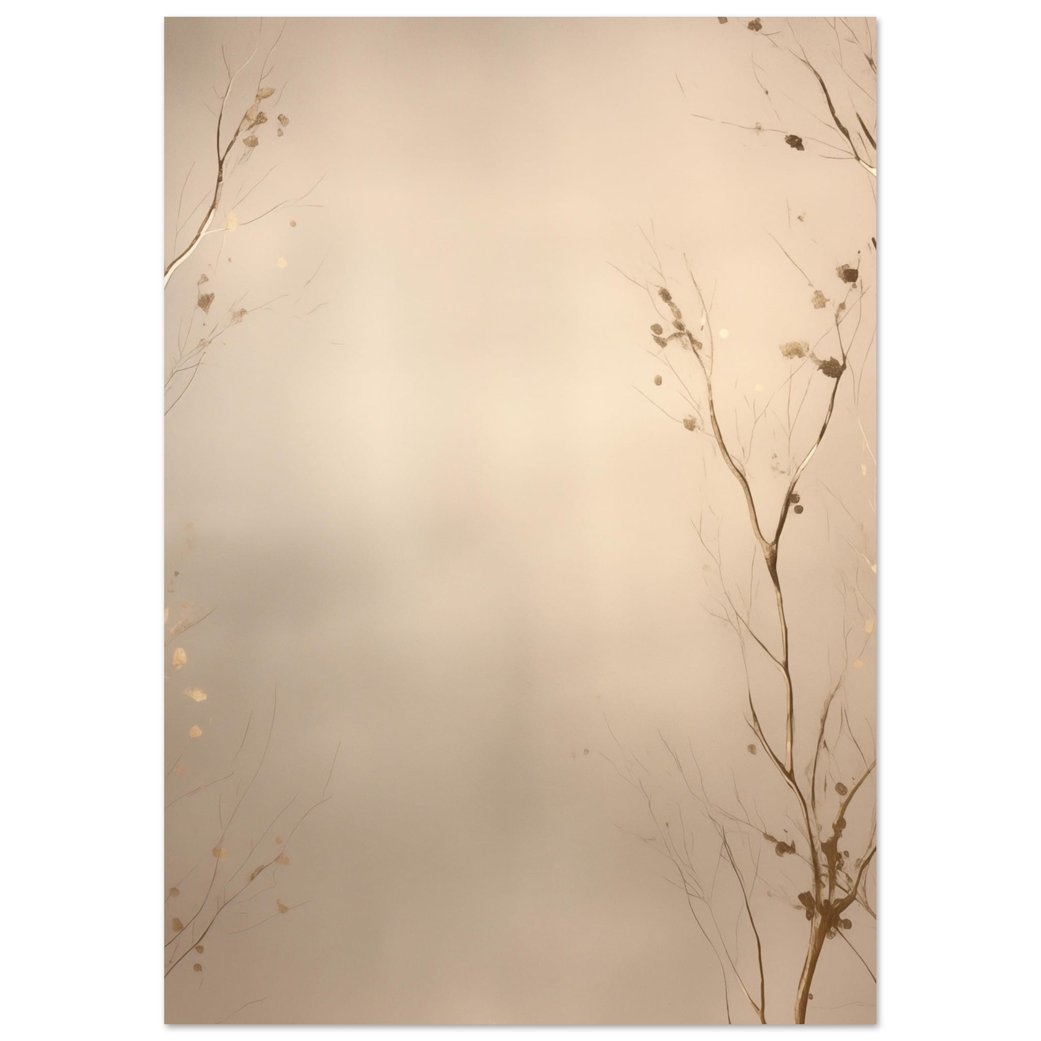 Artfulprints Poster Abstract - Golden leafs - A4 21x29.7 cm - Goud