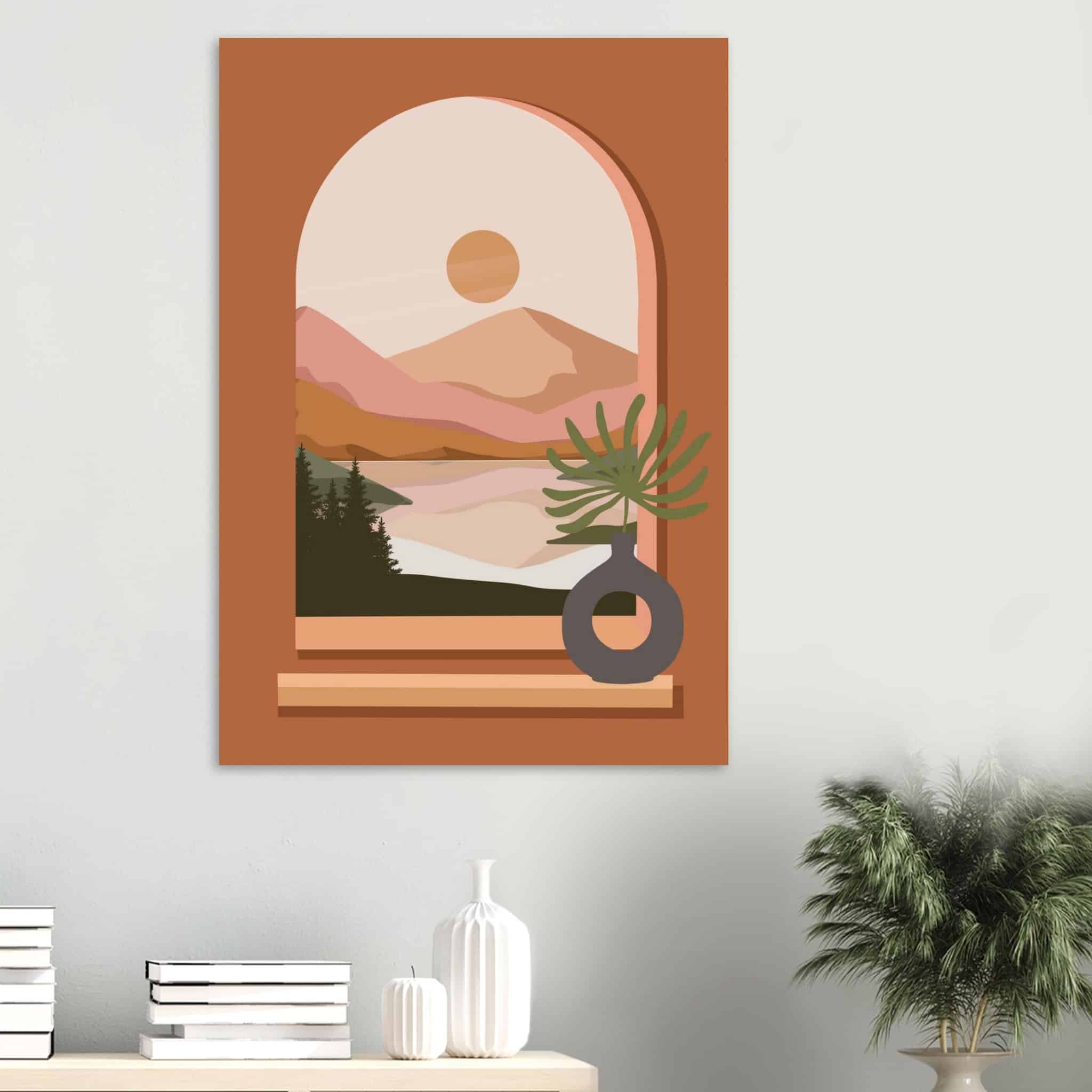 Artfulprints Poster Boho – Terracotta window - 70x100 cm - Terracotta