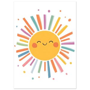 Artfulprints Poster Warme zonnestraal – 50×70 cm – Geel