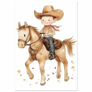 Artfulprints Poster Stoere cowboy – 70×100 cm – Bruin Artfulprints Poster Stoere cowboy – 70×100 cm – Bruin