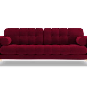 Cosmopolitan Design Bank Bali 4-zits, flueel, rood – 96x217x75cm Cosmopolitan Design Bank Bali 4-zits, flueel, rood – 96x217x75cm