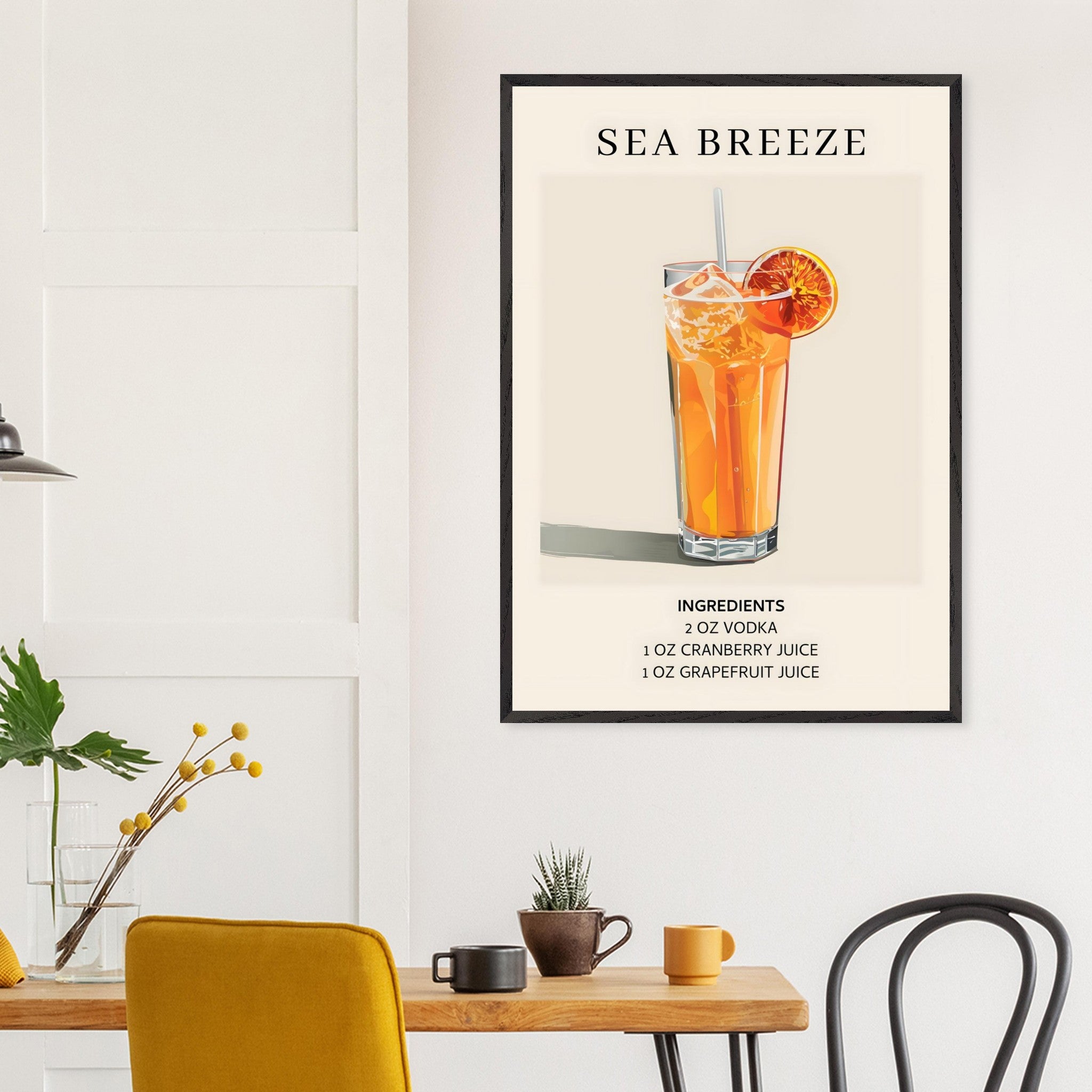 Artfulprints Poster Sea Breeze cocktail - Ingrediënten - 70x100 cm - O