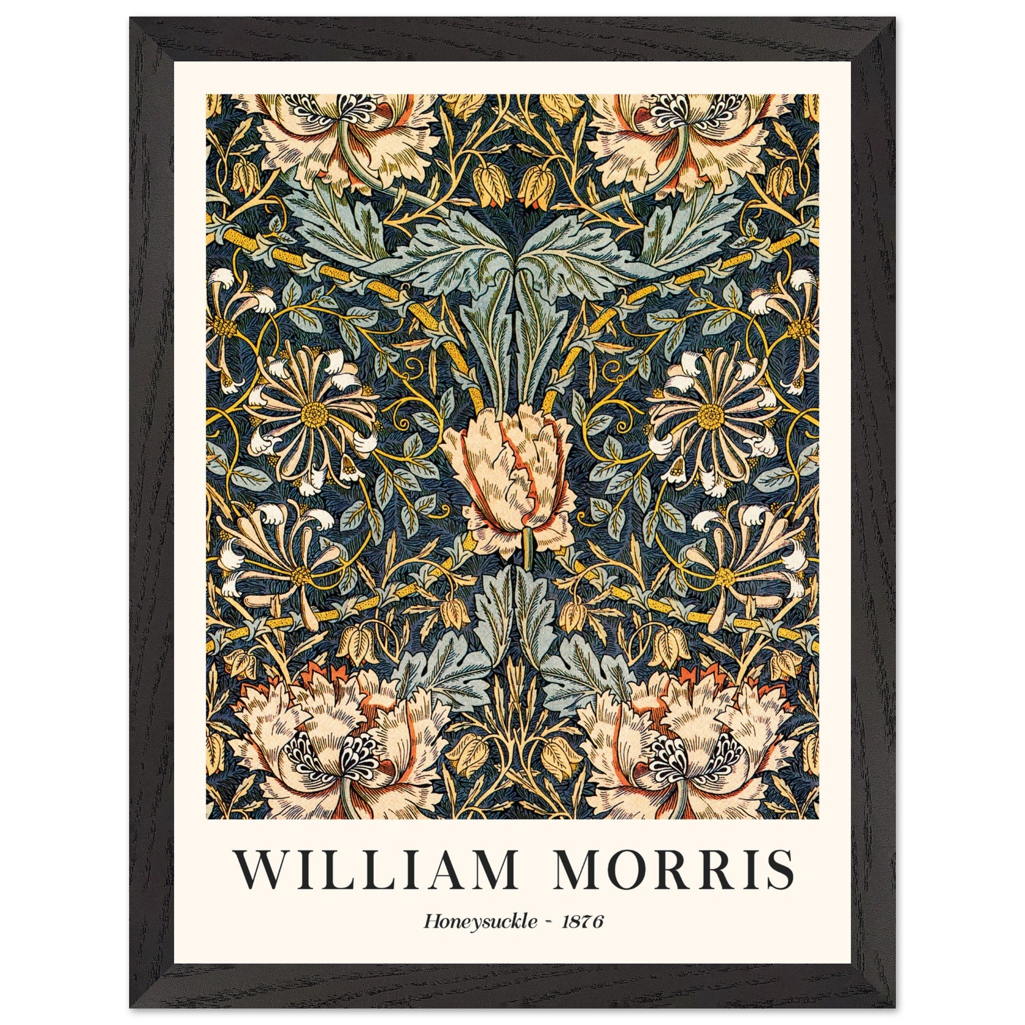 Artfulprints Poster met Lijst William Morris - Honeysuckle 1876 - 30x4