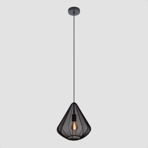 EGLO hanglamp Dolwen – e27 – ø 33,5 cm – zwart – textiel EGLO hanglamp Dolwen – e27 – ø 33,5 cm – zwart – textiel