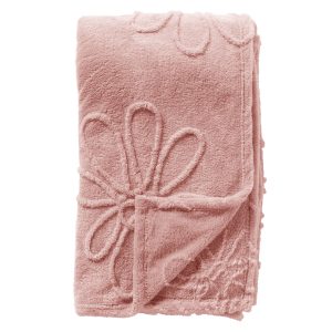 BLENDA – plaid 150×200 cm – bloemenreliëf – Rose Tan – roze BLENDA – plaid 150×200 cm – bloemenreliëf – Rose Tan – roze