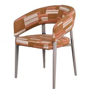 DÉJA Living Eetkamerstoel Malmö – Terracotta/Greige Stof – Set van 2 DÉJA Living Eetkamerstoel Malmö – Terracotta/Greige Stof – Set van 2