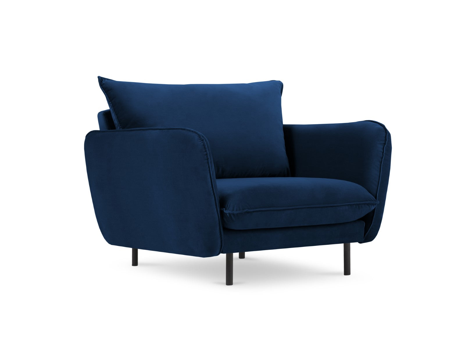 Cosmopolitan Design Fauteuil Vienna flueel, koningsblauw - 94x97x95cm