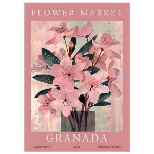 Artfulprints Poster Flower market – Granada – A4 21×29.7 cm – Roze Artfulprints Poster Flower market – Granada – A4 21×29.7 cm – Roze