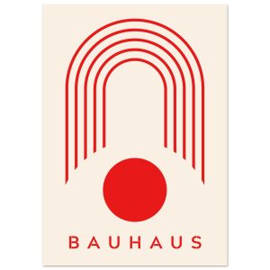 Artfulprints Poster Bauhaus – Red arches – A4 21×29.7 cm – Rood Artfulprints Poster Bauhaus – Red arches – A4 21×29.7 cm – Rood
