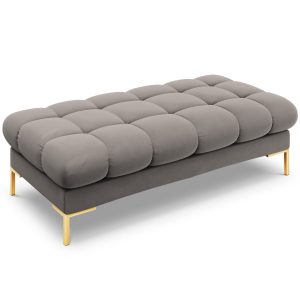 Cosmopolitan Design Bank Bali 2-zits, flueel, lichtgrijs – 62x133x40cm Cosmopolitan Design Bank Bali 2-zits, flueel, lichtgrijs – 62x133x40cm