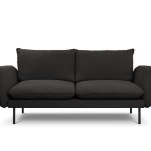 Cosmopolitan Design Bank Vienna 2-zits, boucle, zwart – 92x160x95cm