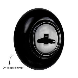 De Oude Schakelaar dimmer – mat zwart – rond De Oude Schakelaar dimmer – mat zwart – rond