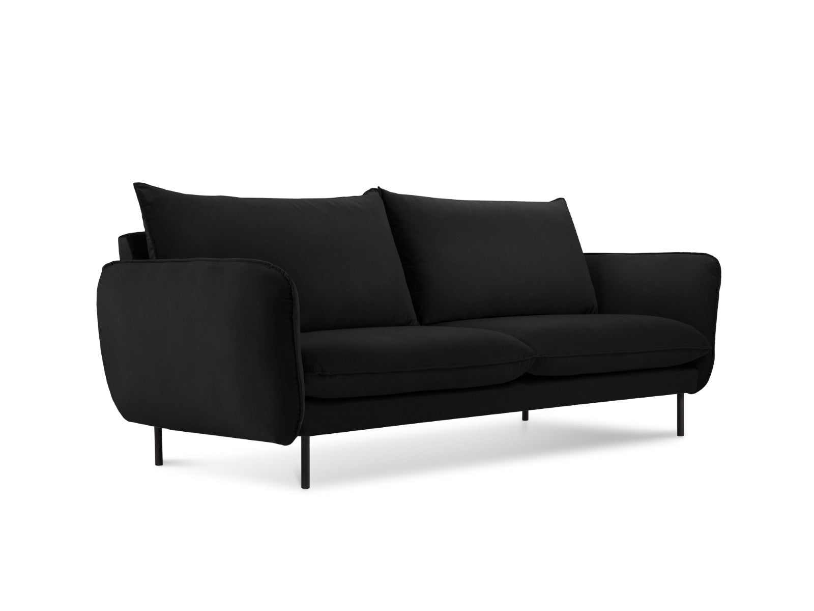 Cosmopolitan Design Bank Vienna 2-zits, flueel, zwart - 92x160x95cm