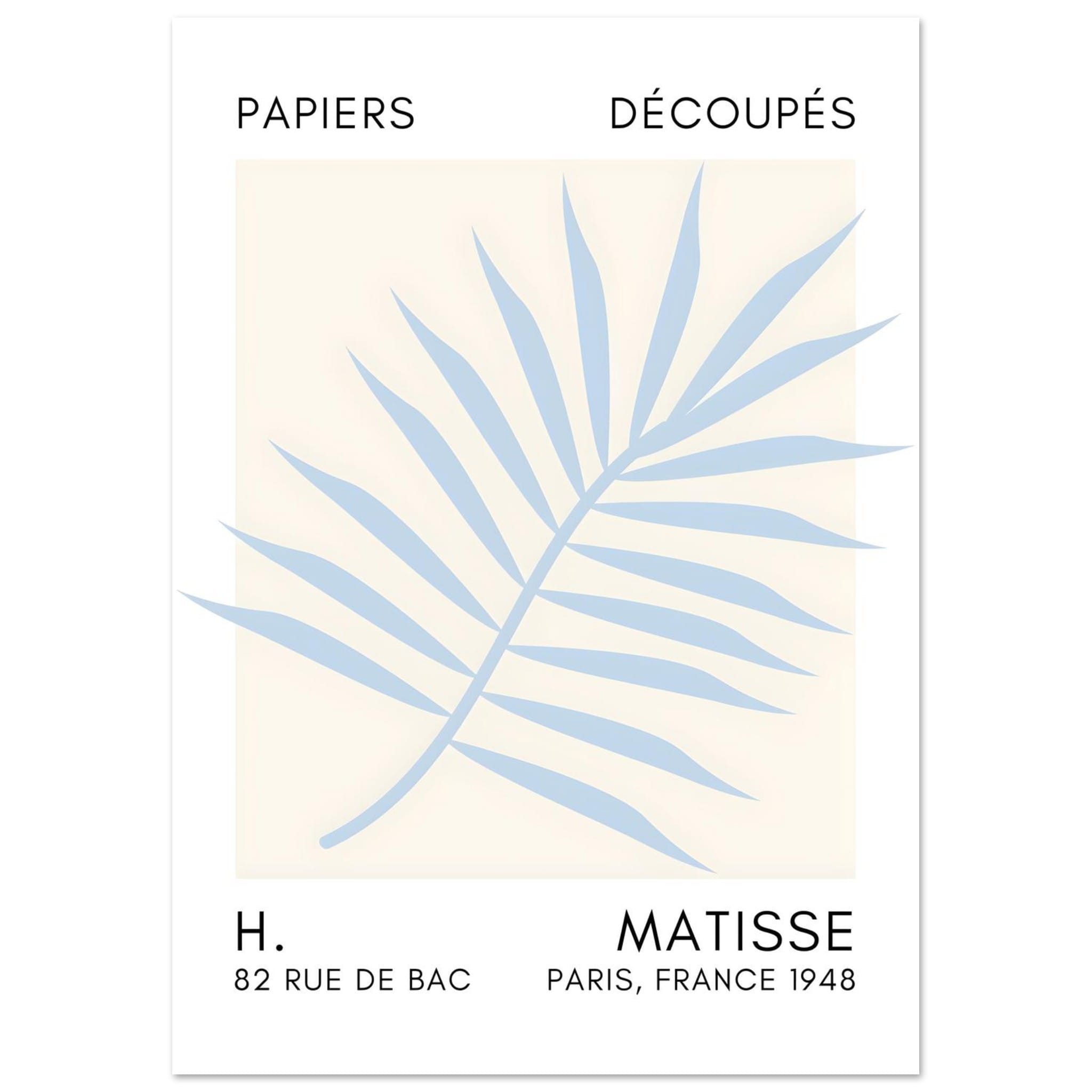 Artfulprints Poster Matisse – Floral reef light blue - A4 21x29.7 cm -