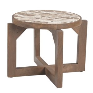 DÉJA Living Salontafel Juuka – Donkerbruin Marmer – Ø60cm