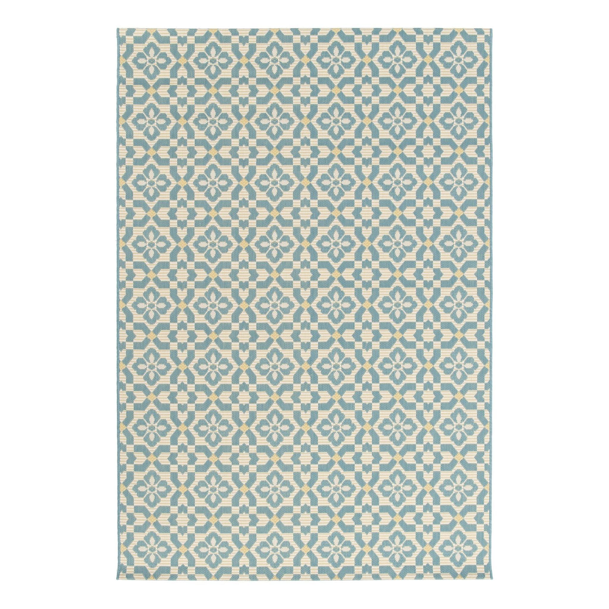AFK Living vloerkleed Azulejos - voor binnen en buiten - blauw - 120 x