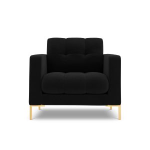 Cosmopolitan Design Fauteuil Bali flueel, zwart – 96x87x75cm Cosmopolitan Design Fauteuil Bali flueel, zwart – 96x87x75cm
