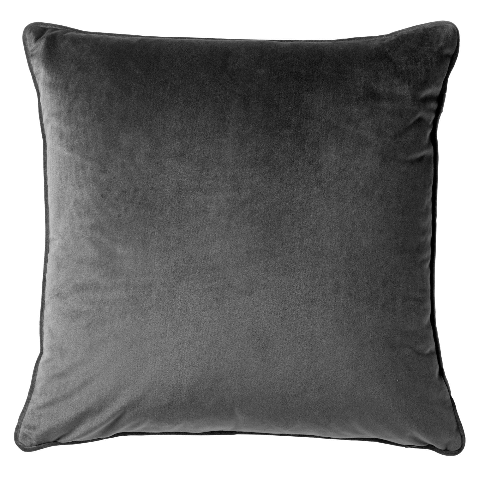 FINN - Sierkussen 45x45 cm - velvet - effen kleur - Charcoal Gray - an