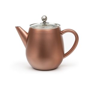 Bredemeijer – Dubbelwandige theepot Eva – 1,1 liter – Roestbruin – Met Bredemeijer – Dubbelwandige theepot Eva – 1,1 liter – Roestbruin – Met