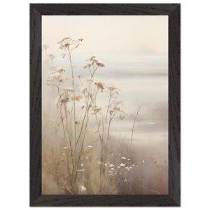 Artfulprints Poster met Lijst Foggy flowerfield 2 – A4 21×29.7 cm – Ta
