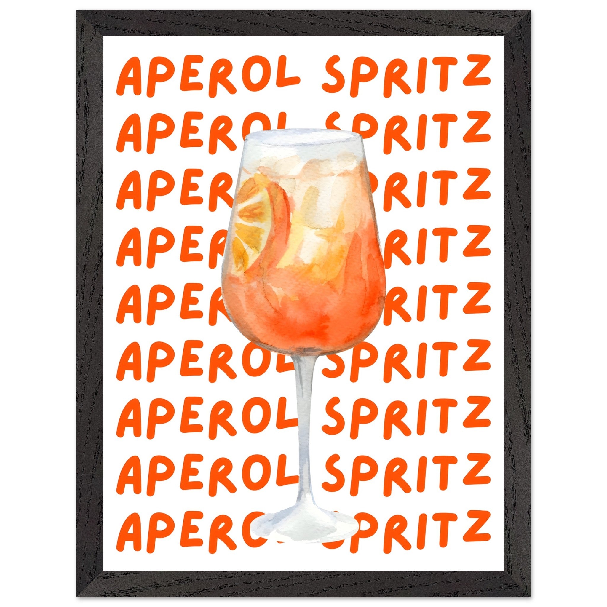 Artfulprints Poster met Lijst Aperol Spritz - Written behind the glass