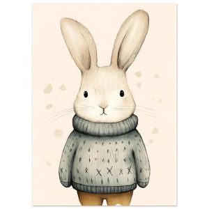 Artfulprints Winterkonijn aquarel poster 50×70 cm