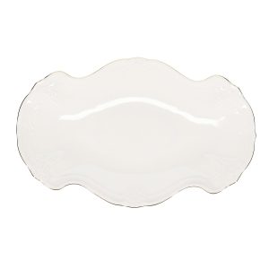 Bonbistro – Serveerschaal 39x25cm met gouden rand Retro – Set van 2 Bonbistro – Serveerschaal 39x25cm met gouden rand Retro – Set van 2