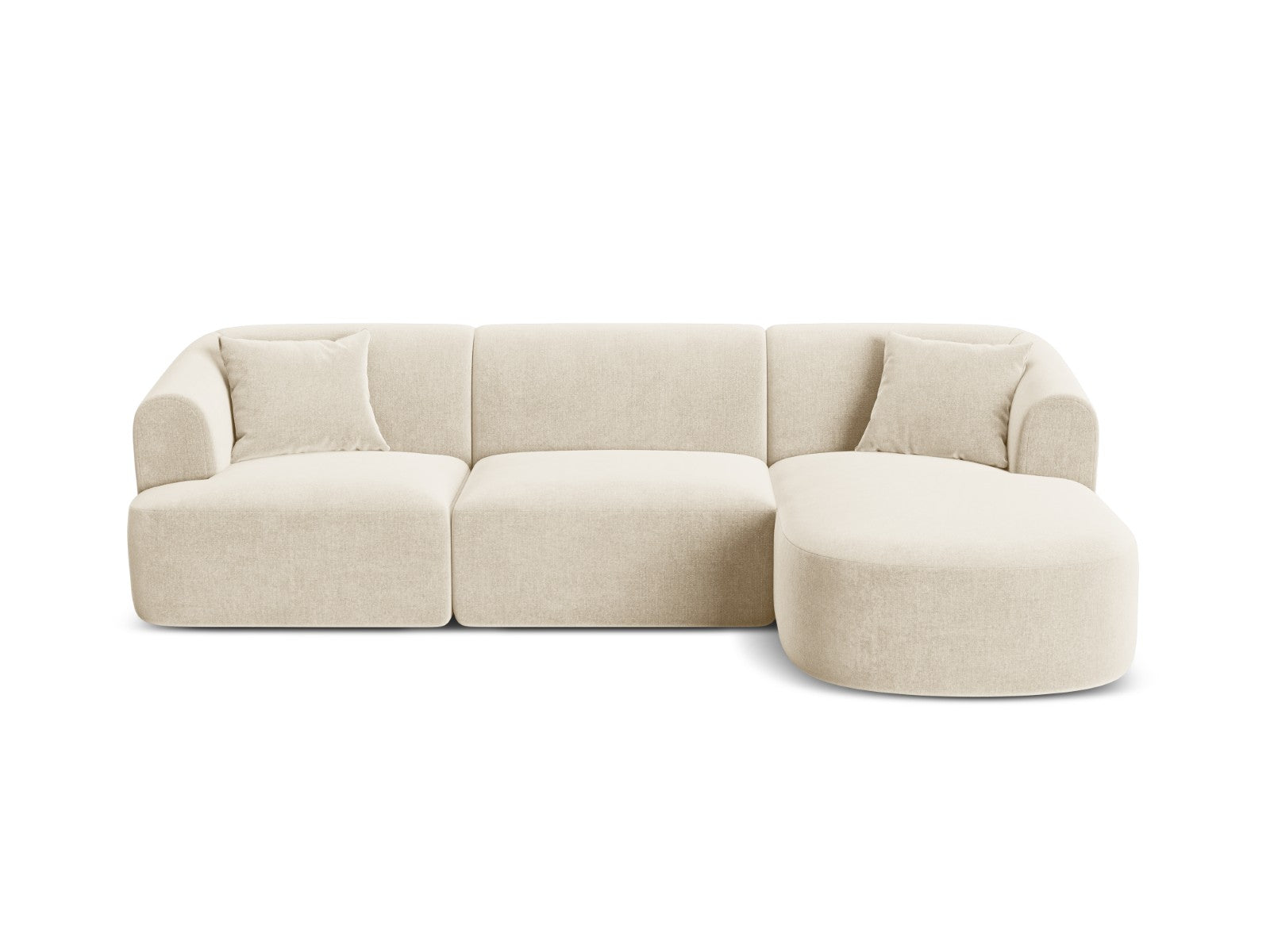 Cosmopolitan Design Modulaire hoekbank rechts Campi 4-zits, flueel lic