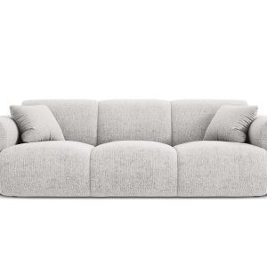 Cosmopolitan Design Bank Nolio 3-zits, chenille, lichtgrijs – 95x235x7