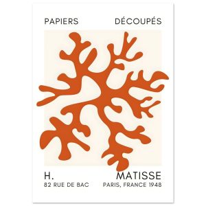 Artfulprints Poster Matisse – Dreamy coral flower orange – A4 21×29.7 Artfulprints Poster Matisse – Dreamy coral flower orange – A4 21×29.7