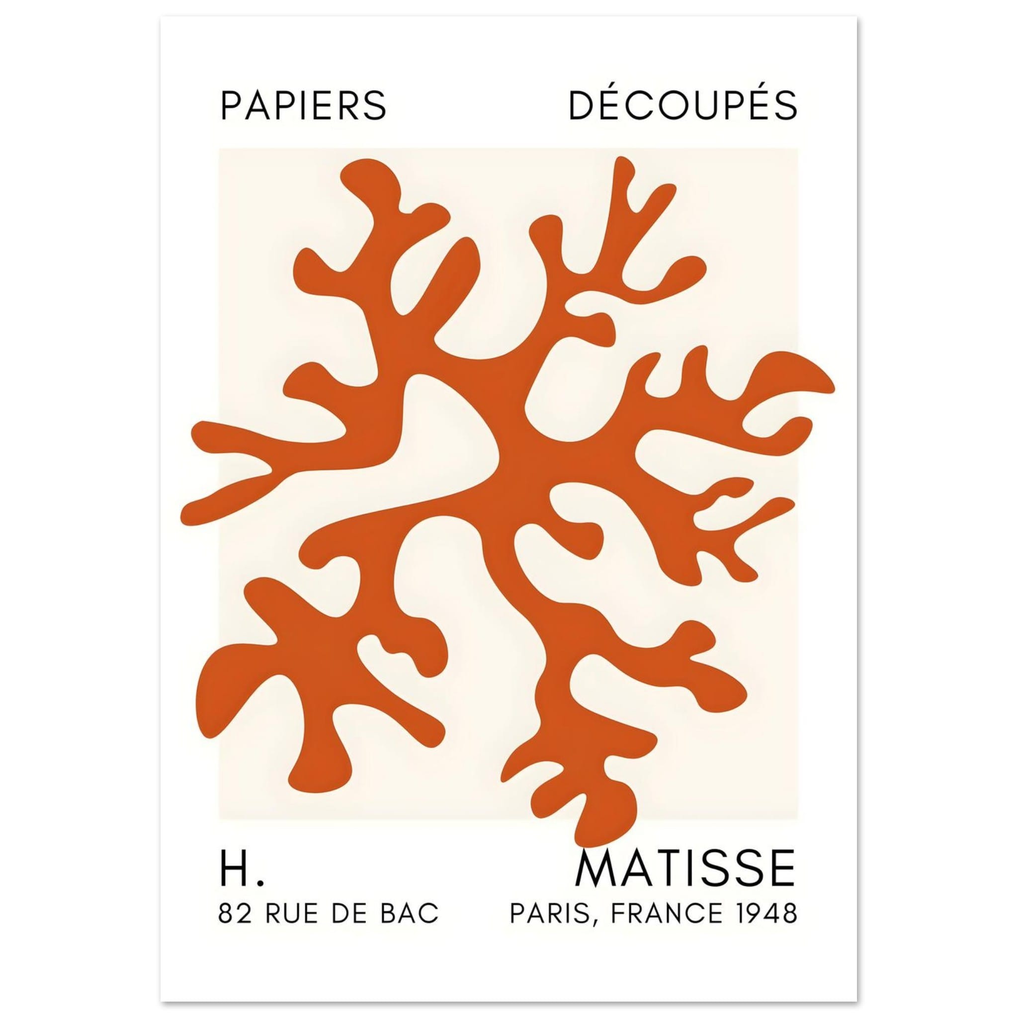 Artfulprints Poster Matisse – Dreamy coral flower orange - A4 21x29.7