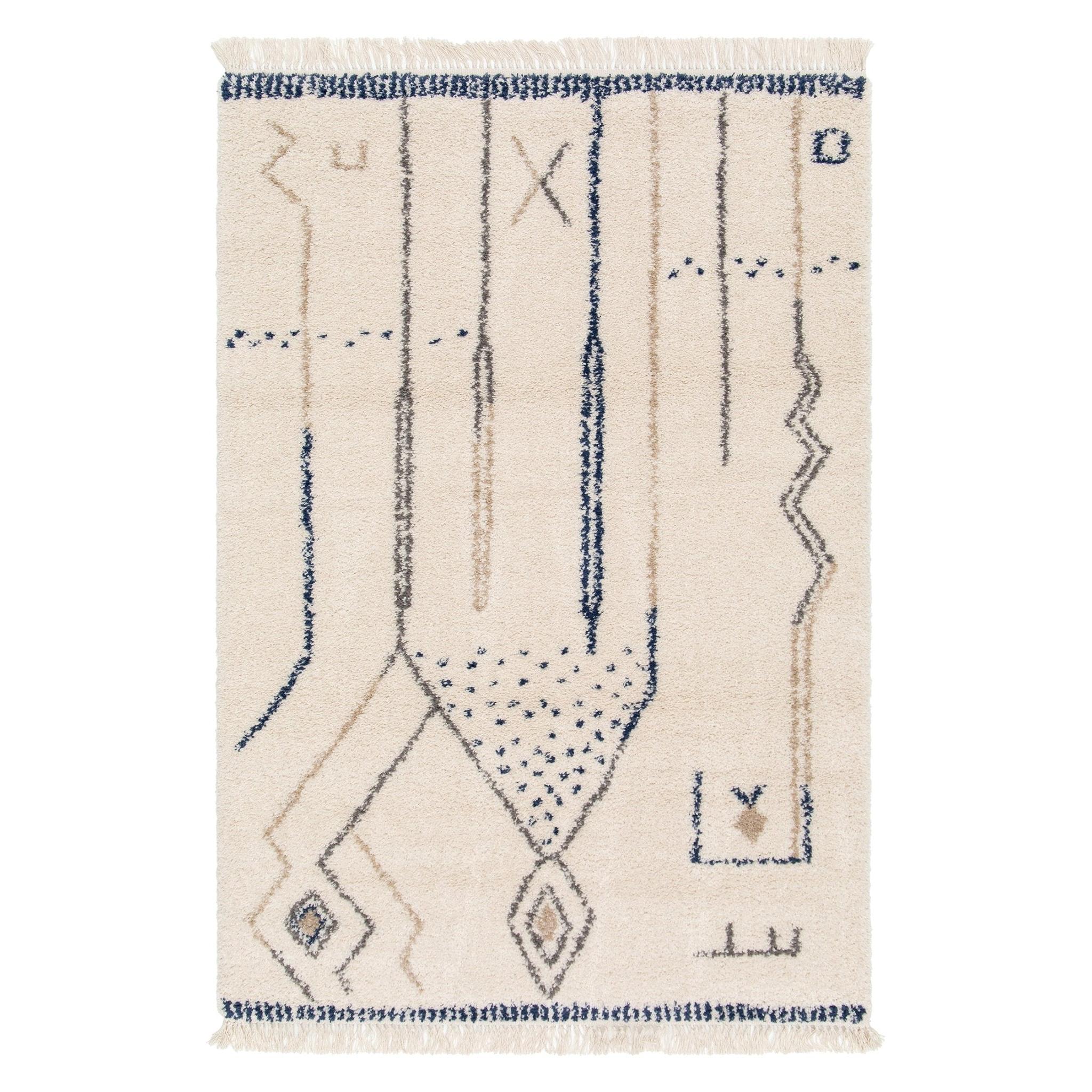 AFK Living vloerkleed Glyph - zeer zacht - blauw - 200 x 290 cm