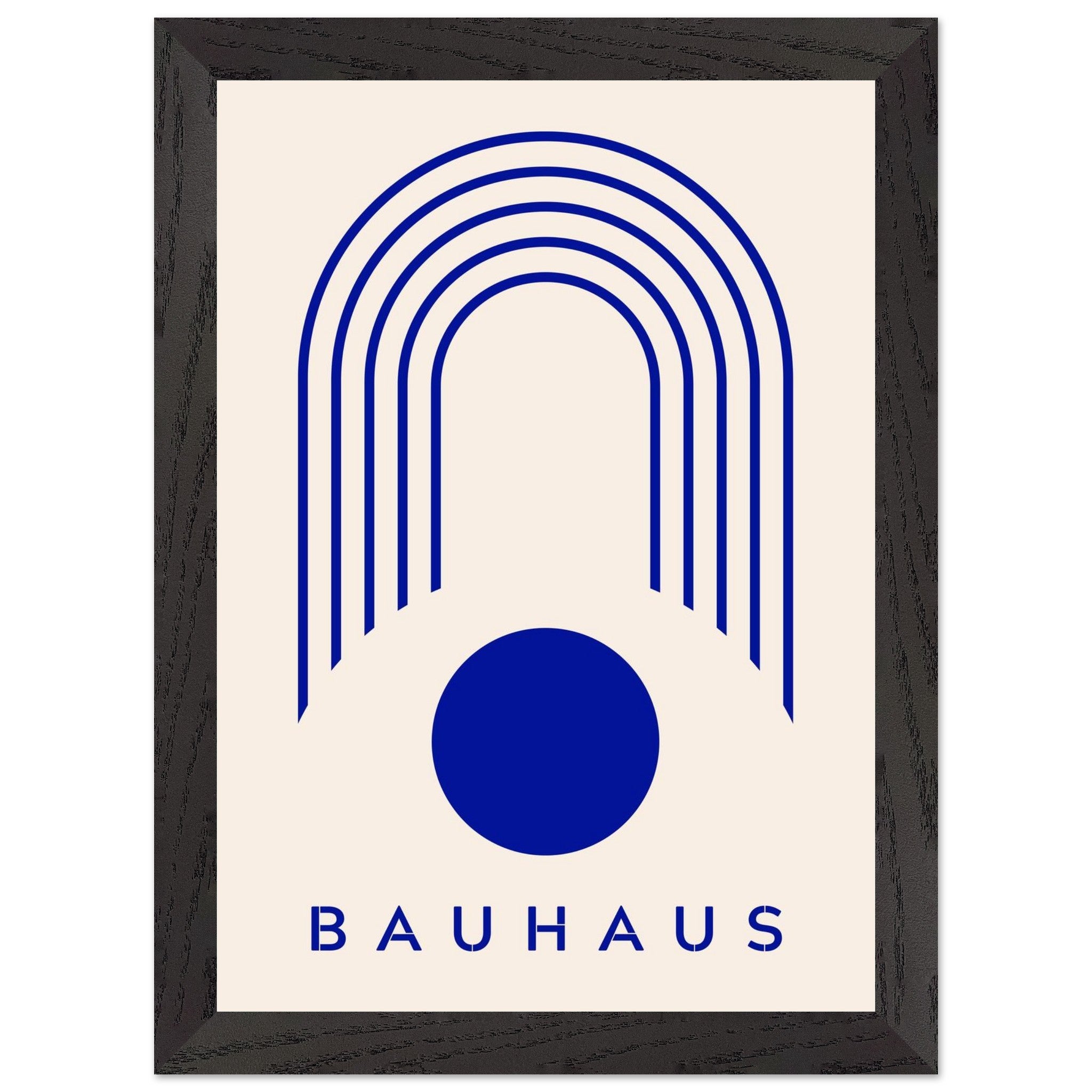 Artfulprints Poster met Lijst Bauhaus - Blue arches - A4 21x29.7 cm -