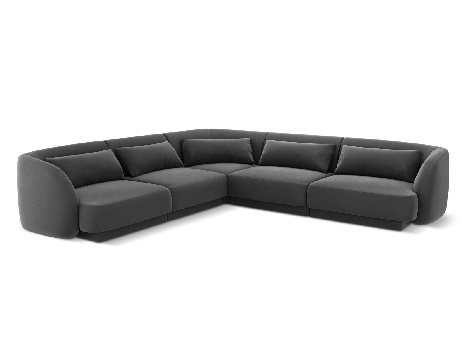 Cosmopolitan Design Symmetrische hoekbank Tulum 5-zits, flueel, grijs
