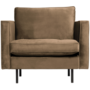 WOOOD classic fauteuil Rodeo – Velvet – Taupe – 83x98x88 WOOOD classic fauteuil Rodeo – Velvet – Taupe – 83x98x88